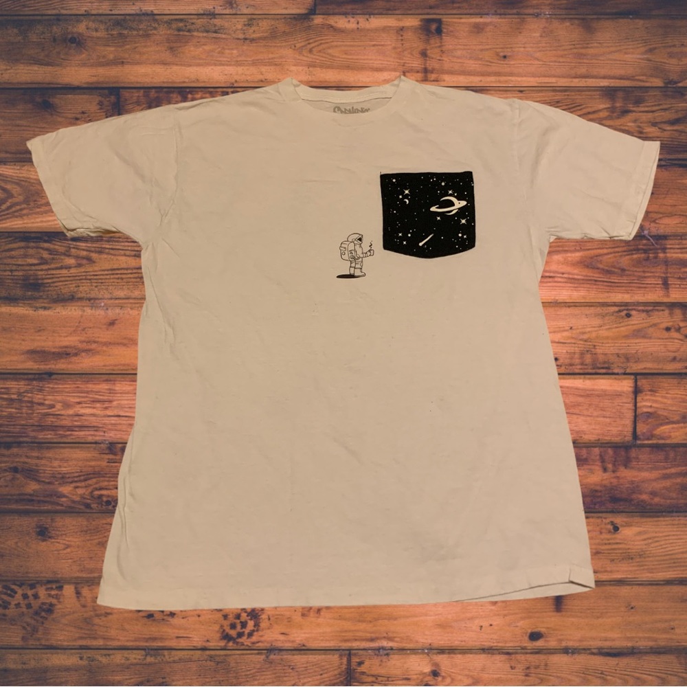NASA Astronaut In Space Drinking Coffee Pocket Shirt Funny Cute Spencer’s